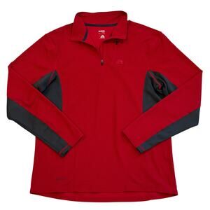 Nike ACG Sweatshirt Mens Large Sz Red Waffle 1/4 Zip Pullover Mock Neck Outdoor